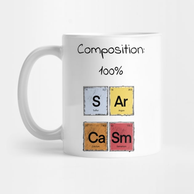 Science Sarcasm S Ar Ca Sm Elements of Humor Composition  White by Uwaki